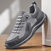 baratos Tênis Casuais-Tênis masculino em mesh e couro sintético – calçado de corrida de alto desempenho para aventuras ao ar livre e atividades físicas.