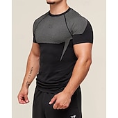 economico T-shirt e Canottiere da Corsa-Per uomo Blocco di colori T-shirt da corsa Maglia a compressione Maglia da corsa Estate Primavera Autunno Manica Corta Asciugatura Rapida Compressione Traspirante Allenamento in Palestra Allenamento