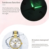 cheap Quartz Watches-Mother's Day Gift New Olevs Brand Ladies' Business Watch With Night Light Calendar And Day/Night Display Quartz Movement Stylish Water-Resistant Sporty Ladies' Wristwatch.