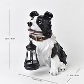 economico Illuminazione vialetto-1 pezzo di luce solare impermeabile per esterni a forma di cane, decorazione per giardino, prato, vialetto, luce solare da giardino in resina a forma di cucciolo, illuminazione d'accento per