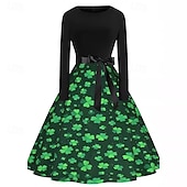 levne halloweenské kostýmy pro páry-Svatý Patrik 2026 Trávová zelená Trojlístek irština Karneval Šaty Fancy kostým Novinky Legrační Dospělé Dámské Karneval den svatého Patrika Párty Snadný karnevalový kostým Oblékněte se