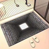 economico Zerbini-Zerbino con effetto tunnel 3D, design in mattoni con stampa 2D, che crea una prospettiva profonda per un tappeto d'ingresso sorprendente e unico, perfetto per l'arredamento della casa.