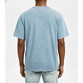 preiswerte Vintage&amp;amp;Retro-Herren Vintage Segelboot Henley Hemd T-Shirt Gewaschenes Hemd Kurzarm Vintage Designer Lässig Lässig Täglich Outdoor Sommer Frühling Ganzjahres Hellblau Violett Grau Henley Henley T-Shirt