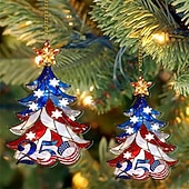  Ornement commémoratif du bicentenaire des États-Unis, en acrylique 2D, décoration de sapin de Noël pour le bicentenaire américain, objet décoratif patriotique de collection.
