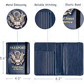levne úschovna zavazadel a cestování-Pouzdro na pas s blokováním RFID pro ženy a muže, kožená cestovní peněženka na pas s kovovým 3D kovovým odznakem, pouzdro na cestovní doklady, příslušenství