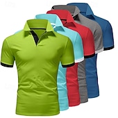economico Polo classica da uomo-Per uomo Polo Maglia da golf Casuale Sportivo Classico Manica Corta Essenziale Tinta unica Semplice 5 pezzi Confezione multipla Estate Primavera Tutte le stagioni Vestibilità aderente 1 2 3 4 5 6 Polo