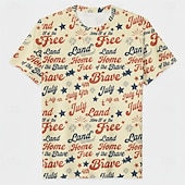  Patriotisk T-skjorte Grafisk T-skjorte USA Retro / vintage Patriotisk T-skjorte 1776–2026 til Unisex Voksne 3D-utskrift for Uavhengighetsdag 4. juli Fest