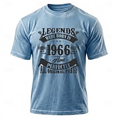  60th Birthday Legends Were Born In 1966 Aged Perfectly Genuine One Of A Kind Quality Limited Edition Purple Mineral Wash Men Short Sleeve T Shirt Clothing Apparel S M L XL XXL XXXL