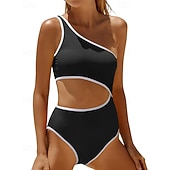 رخيصةأون راش غاردز ون بيس-نسائي ثوب السباحة لباس السباحة ون بيس لون سادة سريع جاف عالية المرونة بدون كم ملابس السباحة تزلج على الماء عطلة سباحة الصيف