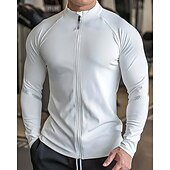 levne Běžecké tričko a tílka-Pánské Jednobarevné Koşu Tişörtü Stahovací tričko Jaro Podzim Zapni Dlouhý rukáv Rychleschnoucí Komprese Odvod vlhkosti Cvičení v tělocvičně Aktivní trénink Cvičení Černá Bílá Šedá sportovní oblečení