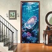 cheap Garage &amp; Door Banners-Underwater World Aquarium Door Banner Colorful Ocean Fish Coral Reef Wall Hanging Decoration Home Porch Decor