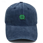 economico Cappellino da baseball da uomo-Unisex Cappellino da Baseball Blu chiaro Esercito verde Cotone Ricamato Protezione UV Clover Casual Quotidiano Casual Festa di San Patrizio Casuale Quotidiano San Patrizio Tinta unica Quadrifoglio