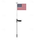  Amerikanske flagg solcelledrevne hagelys, LED 7 fargeskiftende amerikansk flagg landskapslys, 4. juli utendørs dekor stjerne solcelledrevne stakelys for hage terrasse gangvei sti