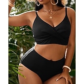 baratos Surfistas Tankinis &amp; Bikinis-Mulheres Padrão Tankinis e biquínis para surfe Roupa de banho 2 Peças Cor Sólida Sem costas Proteção UV Elástico Sem Manga Roupa de Banho Surfe Mergulho Natação Verão