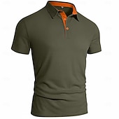 baratos Polo Clássico Masculino-Homens Textura Polo Malha Waffle Casual O negócio Clássico Manga Curta Moda Moderno Côr Sólida Botões Verão Primavera Todas as Estações Normal Branco Textura