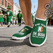 preiswerte Männer Schuhe-Herren-Sneaker zum St. Patrick's Day mit grünem Kleeblattmuster, bequeme Sneaker im sportlichen Stil für Paraden, Partys und Festlichkeiten