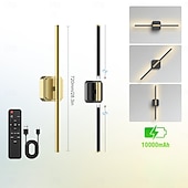 olcso Okos otthoni világítás-1/2 db kétfejes fali lámpa, vezeték nélküli mágneses LED-es olvasólámpa, szabályozható fényerejű újratölthető fali lámpa, állítható világítás hálószobába, nappaliba, fürdőszobába, tükörvilágítás,