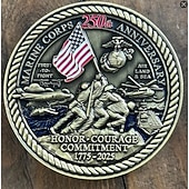 olcso Az Egyesült Államok 250. évfordulója-Az Egyesült Államok Tengerészgyalogsága 250. Évfordulós Kihívás Érme Fém USMC Emlékgyűjtő Érme Katona Veterán Ajándék Hazafias Emléktárgy a Tengerészeknek Veteránok a Szemiquincentenáriumra