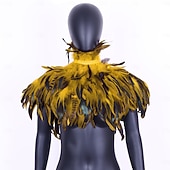 olcso kiegészítők-Karnevál 2026 Riói Karnevál Szamba Kiegészítők Nők Fekete Toll Köpeny Sál Magas Gallérral Brazíliai Fesztivál Előadói Jelmez