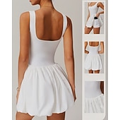 economico Abbigliamento Tennis da donna-Per donna Tinta unita Abito da tennis Gonne da tennis con pantaloncini Abito sportivo Senza Maniche Arricciato Patchwork Tasca Assorbimento degli urti Traspirante Tennis Corsa Fitness Scollo Tondo