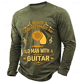  Herren Lustiger Slang T Shirt Langarm T-Shirt 3D-Druck Rundhalsausschnitt Hemd Mode Täglich Basic Lässig Täglich Straße Blau Schwarz Grün Sommer Frühling Bekleidung S M L XL XXL XXXL