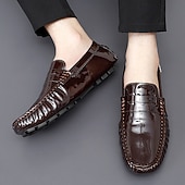 economico Mocassini casual-Per uomo Casual Quotidiano Pelle PU Confortevole Mocassino Rosso marrone Nero Bianco