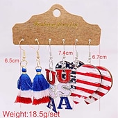 baratos Acessórios-250º Aniversário EUA Brincos Fantasias Adulto Mulheres Dia da Independência 4 de julho Festa Espetáculo Vestir-se