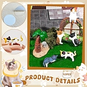 economico Sculture-10 mini statuette da scrivania a forma di gatto, simpatici compagni di gatti dei cartoni animati, mini accessori per interni auto a forma di gatto, decorazioni per cruscotto auto, divertenti