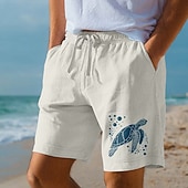 abordables Día festivo-Hombre Tortuga Criaturas del mar Pantalón corto Pantalones cortos de playa Pantalones cortos de algodón Media cintura Hawaiano Casual Diario Playa Festivos Bolsillos laterales Cintura elástica con