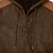 levne pánské základní mikiny s kapucí-Pánské Kapuce Svetrová mikina s kapucí Mikina s kapucí Hnědá Trávová zelená Kapuce Bez vzoru Slátanina Klokaní kapsa Sporty a outdoor Ležérní Denní Polyester Vinobraní Šik ven Chladný Zima Oblečení