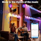 abordables Luces de Hogar Inteligente-Luces exteriores permanentes, iluminación inteligente RGB para aleros con aplicación y control remoto, 100 pies/150 pies/200 pies, resistente al agua IP67, sincronización de música y escenas de bricolaje para decoración, decoración de jardín, casa, fiesta