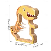 voordelige Reistassen &amp; handbagage-Houten spaarpot in de vorm van een dinosaurus voor jongens, transparante spaarpot met acrylvenster, creatieve spaarpot, cadeau spaarpot, nieuwjaars-, verjaardags- of doopcadeau voor peuters en meisjes