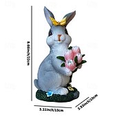 halpa Maisemavalot-Pääsiäispupu tulppaaneilla ja perhoshartsihahmolla, ulkokäyttöön tarkoitettu aurinkoenergialla toimiva vedenpitävä puutarhakoriste, pihapolun nurmikon valaistus, söpö eläinpatsas maatilalle, maiseman