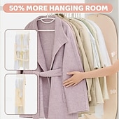 abordables Rangement et organisation-Organisateur de placard polyvalent en panneau de fibres, sac de rangement en panneau de fibres, cintres gain de place pour manteaux, costumes et doudounes