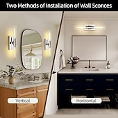 voordelige Wandverlichting voor binnen-Badkamerverlichting, wandlampen met glazen buis, voet van geborsteld messing, badkamerwandlampen, nachtlampje voor de slaapkamer, wandlamp voor de kaptafel, woonkamer, hal