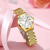 cheap Quartz Watches-Mother's Day Gift Women Quartz Watch Casual Luminous Calendar Date Alloy Watch
