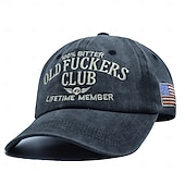  Vanhan f*ckers clubin vintage-lippalakki lahjaksi isälle, hauska retrohenkinen säädettävä hattu miehille ja naisille, isänmaallinen tyyli, mukava arkikäyttöön