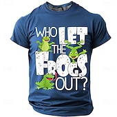  Funny Who Let The Frogs Out Mens Black T Shirt Graphic Cartoon Frog Pun Tee For Frog Lovers And Animal Fans Clothing Apparel S M L XL XXL XXXL