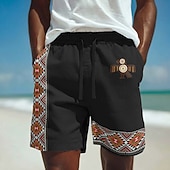 voordelige Retro Vintage &amp; Ethisch-Voor heren Aztec Etnisch Dondervogel Korte broek Casual korte broek Katoenen shorts Medium Taille Vintage Retro Vakantie Dagelijks gebruik Feestdagen Zijzakken Elastische tailleband met trekkoord