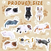economico Sculture-10 mini statuette da scrivania a forma di gatto, simpatici compagni di gatti dei cartoni animati, mini accessori per interni auto a forma di gatto, decorazioni per cruscotto auto, divertenti