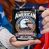 olcso Bögrék és csészék-Egyesült Államok 250. évfordulójára készült bögre hazafias ajándék, félötszáz éves kerámia kávésbögre, 1776-2026 Amerika 250, függetlenség napja, július 4., ajándék férfiaknak és nőknek, mikrohullámú