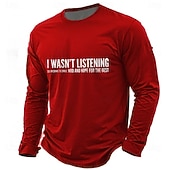  Ανδρικά Αστεία αργκό Μπλουζάκι Μακρυμάνικο Κοντομάνικη μπλούζα 3D εκτύπωση Στρογγυλή Ψηλή Λαιμόκοψη Πουκάμισο Μοντέρνα Καθημερινά Βασικό Causal Καθημερινά Δρόμος Θαλασσί Μαύρο Ρουμπίνι