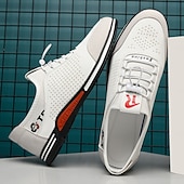 Χαμηλού Κόστους Καθημερινά Sneakers-Ανδρικά λευκά αθλητικά αθλητικά παπούτσια με αεριζόμενο σχεδιασμό, ελαφριά και άνετα, ιδανικά για τρέξιμο και δραστήριες εξόδους
