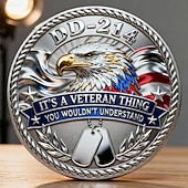 abordables 250e Anniversaire des États-Unis-Casquette de baseball brodée pour vétéran (DD-214) avec 2 pièces commémoratives – motif aigle patriotique, broderie « C'est un truc de vétéran », coffret de pièces de la Fraternité d'honneur, cadeau