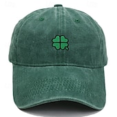 economico Cappellino da baseball da uomo-Unisex Cappellino da Baseball Blu chiaro Esercito verde Cotone Ricamato Protezione UV Clover Casual Quotidiano Casual Festa di San Patrizio Casuale Quotidiano San Patrizio Tinta unica Quadrifoglio