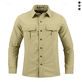 Недорогие Топы-Муж. Рубашка для туризма и прогулок Рубашка Рыбалка Открытый Длинный рукав UPF50+ УФ-защита Быстровысыхающий Впитывает пот и влагу Дышащий Верхняя часть Лето Весна