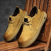 Χαμηλού Κόστους Καθημερινά Δετά παπούτσια-Ανδρικά κίτρινα casual αθλητικά παπούτσια, απαλό άνω μέρος, άνετο σχέδιο με κορδόνια, χαλαρό στυλ για καθημερινή χρήση και ταξίδια