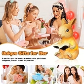 tanie Lampy Ścienne Zwenętrzne-zasilana energią słoneczną żywiczna lampa ogrodowa w kształcie królika, kreatywne światło dla zwierząt, wodoodporna, zewnętrzna, willa, trawnik, ścieżka, dekoracja na przyjęcie wielkanocne