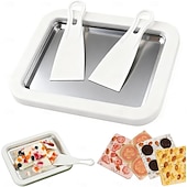 cheap Ice Cube Tray-Rolled Ice Cream Maker, At-Home Rolled Ice Cream Machine with Instant Freeze Tray &amp; 2 Scrapers, DIY Fun Family Activity Instant Ice Cream Maker for Yogurt, Sorbet