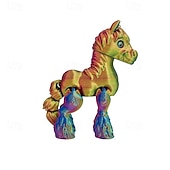 billige Statuer-3D-printet hestestatue med bevegelige ledd, realistisk hestefigur med uttrykksfulle øyne &amp;fluffy manke, utendørs kinesisk nyttårsdekorasjon, gave til hest som blir født i år, skrivebord &amp;hyllepynt